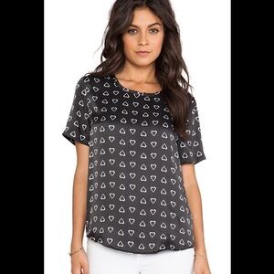 Equipment Riley Heart silk Tee size Small T86